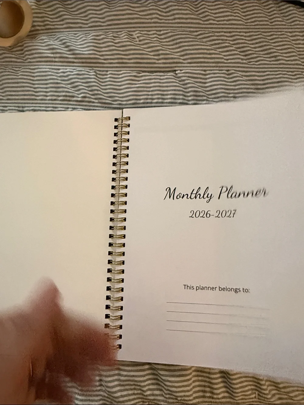 2026-2027 Floral Hummingbird Monthly Planner - Black Cover